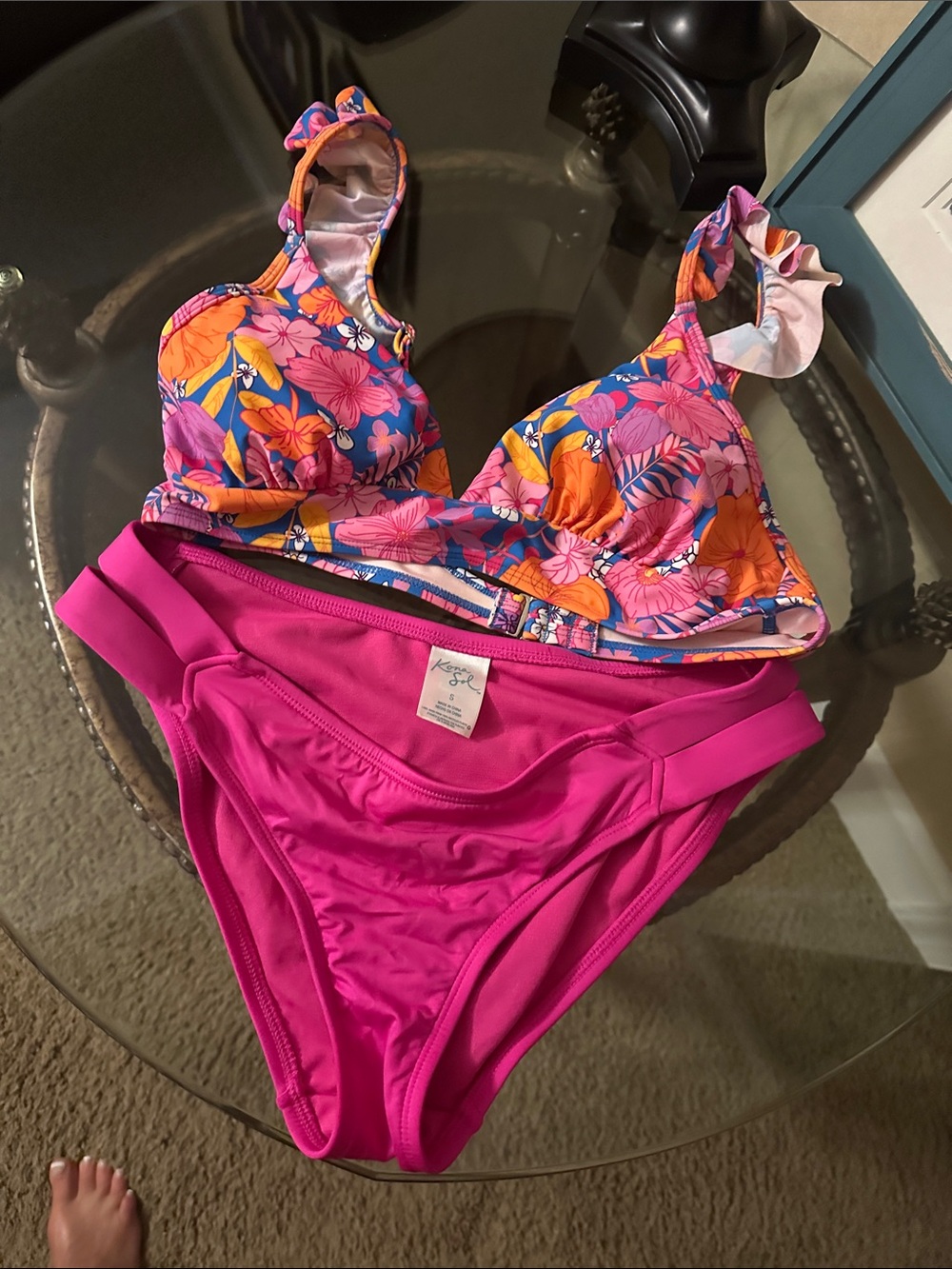 Women's Pink Floral Bikini Set